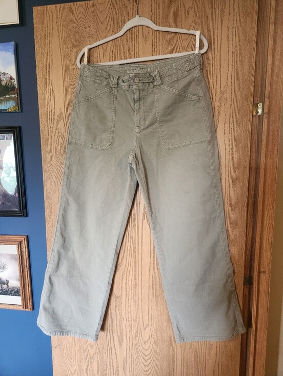 American Eagle Outfitters Pants - American Eagle Stovepipe Wide Leg Olive Jeans - Size 12